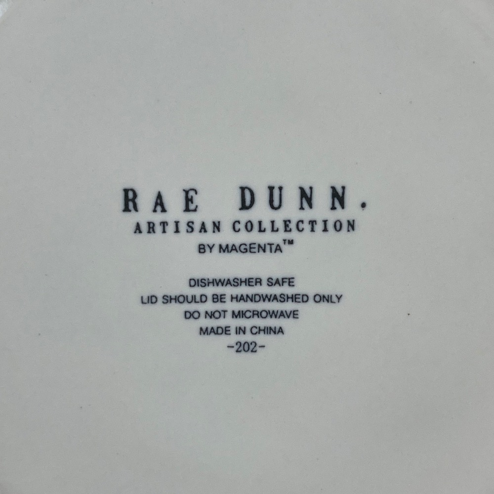 Rae Dunn Egg Hunt Ceramic Canister with Lid and Ribbon White Easter 8 X 4 inches - Picture 7 of 7